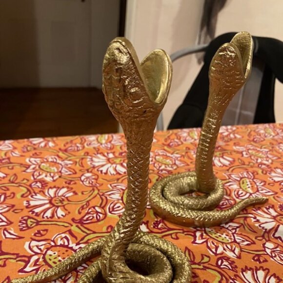 Studio McGee Snake Taper Candle Holders--Two-- Aluminum GoldThreshold - Target - Picture 2 of 4